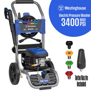 Westinghouse Electric Pressure Washer, 3400 Max PSI, 2 Max GPM, Brushless Motor, 5 Quick Connect Nozzles, Onboard Soap Tank, Blue, WPX3400e