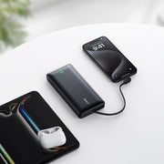 Anker Power Bank, 20,000mAh, 30W PD Fast Charging, Built-In USB-C Cable, Ultra-Compact, Black, A1387H11