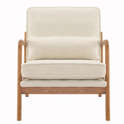UBesGoo LRC-17DF Modern Arm Linen Fabric Upholstered Accent Chair, Beige