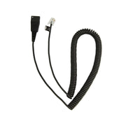 Jabra Quick Disconnect Coiled Cord, Modular RJ-10, 6.6 ft, Black, 8800-01-37