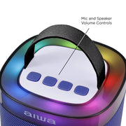 Aiwa AI6029-RBLU Light up Wireless Karaoke Speaker, Rockstar Blue
