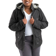 Berne Softstone Quilted Barn Womens Hooded Midweight Work Jacket Light Gray 4XL