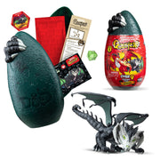 Basic Fun Dungeons & Dragons Questers Black Dragon Buildable Figure, 5-Inch Collectible Toy with Break-Apart Egg Capsule, D20 Die, Quest Card, Dark Ooze Finish