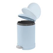 Glad Small Trash Can, 1.2 Gallon, Round Stainless Steel with Soft Close Lid, Step Foot Pedal, Removable Inner Bucket, Rust