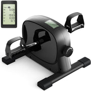 Upgo Mini Exercise Bike Under Desk Pedal Exerciser with Adjustable Resistance and LCD Display, Compact Blue