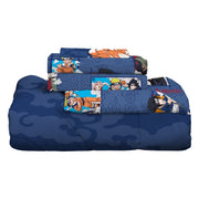 Naruto Kids 5 Piece Reversible Comforter Bedding Set, Blue, Full, Polyester Microfiber, 7B0456