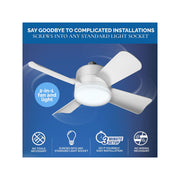 Bell & Howell 8563 Socket Fan Cool Light E26/E27 Base, Cordless/Wireless with 15.75'' Fan