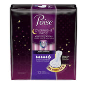 Poise Overnight Incontinence Pads Ultimate Absorbency Extra Coverage, 72 Count