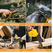 UNTIMATY G250101US-YELLOW 6 inch Mini Chainsaw with 2 Batteries and Case Cordless Electric, 3/8
