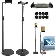 Ymokee 128 2-Pack Speaker Stand, Height Adjustable Speaker Floor Stands for Satellite & Bookshelf Speaker