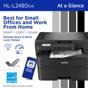 Brother HL-L2480DW Compact Monochrome Multi-Function Laser Printer