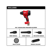 Milwaukee Electric M18 Brushless Precision Blower, 570 MPH Air Speed, 39 CFM, Variable Speed Trigger, Integrated LED Light, Compact, Cordless, Model 0887-20