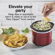 Hamilton Beach 7 Qt Programmable Slow Cooker with Party Dipper Food Warmer, Grey, 33774