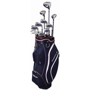 Wilson Women's Profile Golf Club Set, 11-Piece Left-Handed, Graphite Shafts, Navy Rose Gold Silver, with Lightweight Cart Bag