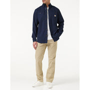 Carhartt Men's Rugged Flex Relaxed Fit Midweight Canvas Long Sleeve Work Utility Button-Down Shirt, Navy, 3X-Large Tall, 103554-412