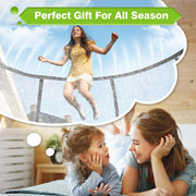 GVDV 14FT Round Outdoor Trampoline with Safety Enclosure Net, Ladder, Galvanized Steel Frame, Rust-Resistant Coating, Multicolor
