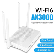 Fenvi AX3000 Wi-Fi 6 Dual-Band Mesh Router, 2400Mbps 5GHz, 600Mbps 2.4GHz, Gigabit Ethernet, Dual-Core Processor, 4 Antennas