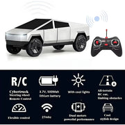 1:12 Cool Cybertruck RC Pickup, 4WD Dual-Motor High-Speed All-Terrain 27MHz RC Car with LED Lights - Kids Boys Gift Toy