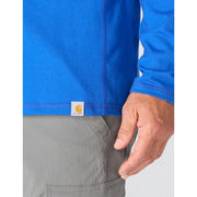 Carhartt Men's Force Relaxed Fit Midweight Long-Sleeve Hooded T-Shirt with FastDry Sweat-Wicking and UPF 25+ Sun Protection, Electric Indigo, X-Large, 106654