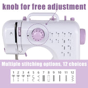 Singomon Sewing Machine, 67PCS Sewing Tool Set, Portable Sewings Machine Built-in12 Stitch Patterns