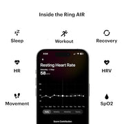 ULTRAHUMAN UHRA-RT-08 Ring AIR Smart Ring - Size 8 - Raw Titanium - Track Sleep, Movement & Recovery Score
