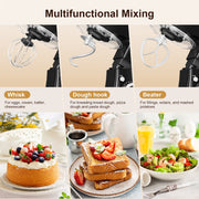 CUOCCO PRO Stand Mixer, 1000W Pure Copper Motor, 5.5-Quart Stainless Steel Bowl, 11 Speeds with Pulse, Tilt-Head, Dishwasher Safe Attachments, Black