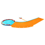 Banzai Aqua Drench 3-in-1 Splash Park with Curved Water Slide, Inflatable Pool, Built-in Sprinkler, Inflatable Bodyboard, Blue and Orange, 15 ft