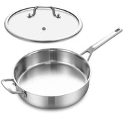 DELARLO Tri-Ply Stainless Steel 7QT Saute Pan w/ lid 12