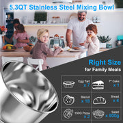 LINKChef Stand Mixer, 5.3 QT, 6-Speed Tilt-Head Electric, 3-in-1 Kitchen Mixer with Stainless Steel Bowl, Dough Hook, Whisk, Beater, Silver, SM10380