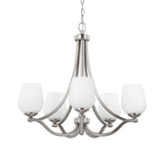 Feiss F2960/5SN 5-Light Chandelier, Satin Nickel Finish