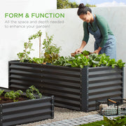 Best Choice Products Outdoor Metal Raised Garden Bed, 6x3x2 ft, 24-Inch Growing Depth, Powder-Coated Steel, Gray