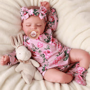 RSG Realistic Sweet Gallery Reborn Baby Doll, 20 Inch, Full Body Cloth, Poseable, Light Skin Tone, Curly Hair, Includes Pacifier and Nursing Bottle