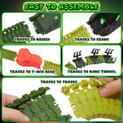 USA Toyz 225 Piece Green Ultimate Dinosaur Dash Race Track Adventure Playset for Kids Ages 3+