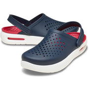 Crocs Inmotion Clogs, LiteRide Foam Footbed, Pivotable Backstrap, Navy, Unisex Size 12 Men/14 Women, 209964-410