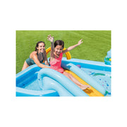 Intex Jungle Adventure Inflatable Play Center, Two Pools with Water Slide, Blue, 96 x 78 x 28 in