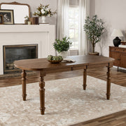 My Texas House Adler Extended Oval Dining Table with 12-Inch Removable Leaf, Provincial Brown, Seats 6