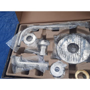 Signature Hardware Lexia Pressure Balanced Tub and Shower Faucet Set with Rainfall Shower Head, Polished Nickel, 483901