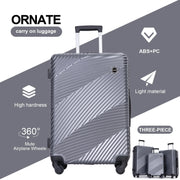 Tripcomp TC2000Dark Luggage 3 Piece Set, Dark Grey