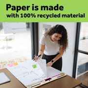 3M Post-it Super Sticky Easel Pads, Recycled White Paper, 25 in x 30 in, 30 Sheets per Pad, 6 Pads Pack, 559RP-VAD6