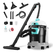 HAUSHOF 4 Gallon 5.5 Peak HP 4-in-1 Wet/Dry Upholstery Vacuum Cleaner and Blower Portable Shop Vac, Gray and White, HH25022AE