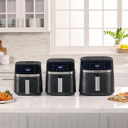 BLACK+DECKER Purify 2-Quart Digital Air Fryer, 9 One-Touch Presets, LED Touchscreen, Auto Shut-Off, Shake Reminder, 1000W, Stainless Steel, AFBD22-0BD
