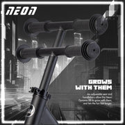 Yvolution Neon Balance Bike with LED Light-Up Wheels, Adjustable Seat and Handlebar, 12-Inch Puncture-Proof Tires, Lightweight Steel Frame, Black NT52B1