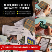 Relatable Detectives Hunt A Killer Lakeside Slaughter Murder Mystery Board Game, Immersive Detective Experience, 90-120 Min Playtime, Ages 14+