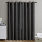 VCNY Home  WOV-PNL-5095-WD-RBLAC Woven Textured Grommet Blackout Curtain Panel, Black, 50 in W x 95 in L