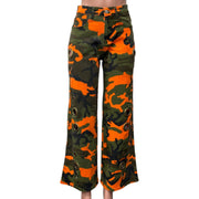 RDKTPXZ Womens Camo Wide Leg Pants, Orange, L
