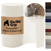 Gorilla Grip PowerGRIP Drawer Shelf Liner, Non-Adhesive, 12in x 30ft, Snow White