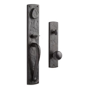 Signature Hardware SH552153DB Bullock Entrance Door Set With Round Knob W/Spring Assistance - Right Hand - Dark Bronze