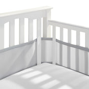 HALO Breathable Mesh Liner for Full-Size Cribs, Classic 3mm Mesh with A.C.T. Air Channel Technology, Gray, Covers 3 or 4 Sides