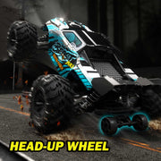 Flypear 1:16 Scale Fast RC Car, 80 KPH Brushless Motor, 4WD Off-Road Monster Truck, Blue, 2.4 GHz Remote Control, Dual Rechargeable Batteries, SG116MAX-2