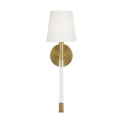 Visual Comfort Studio Hanover 1 Light Wall Sconce, Burnished Brass, Mid-Century Rustic Style, 4.75 in Wide by 24.38 in Tall, CW1081BBS